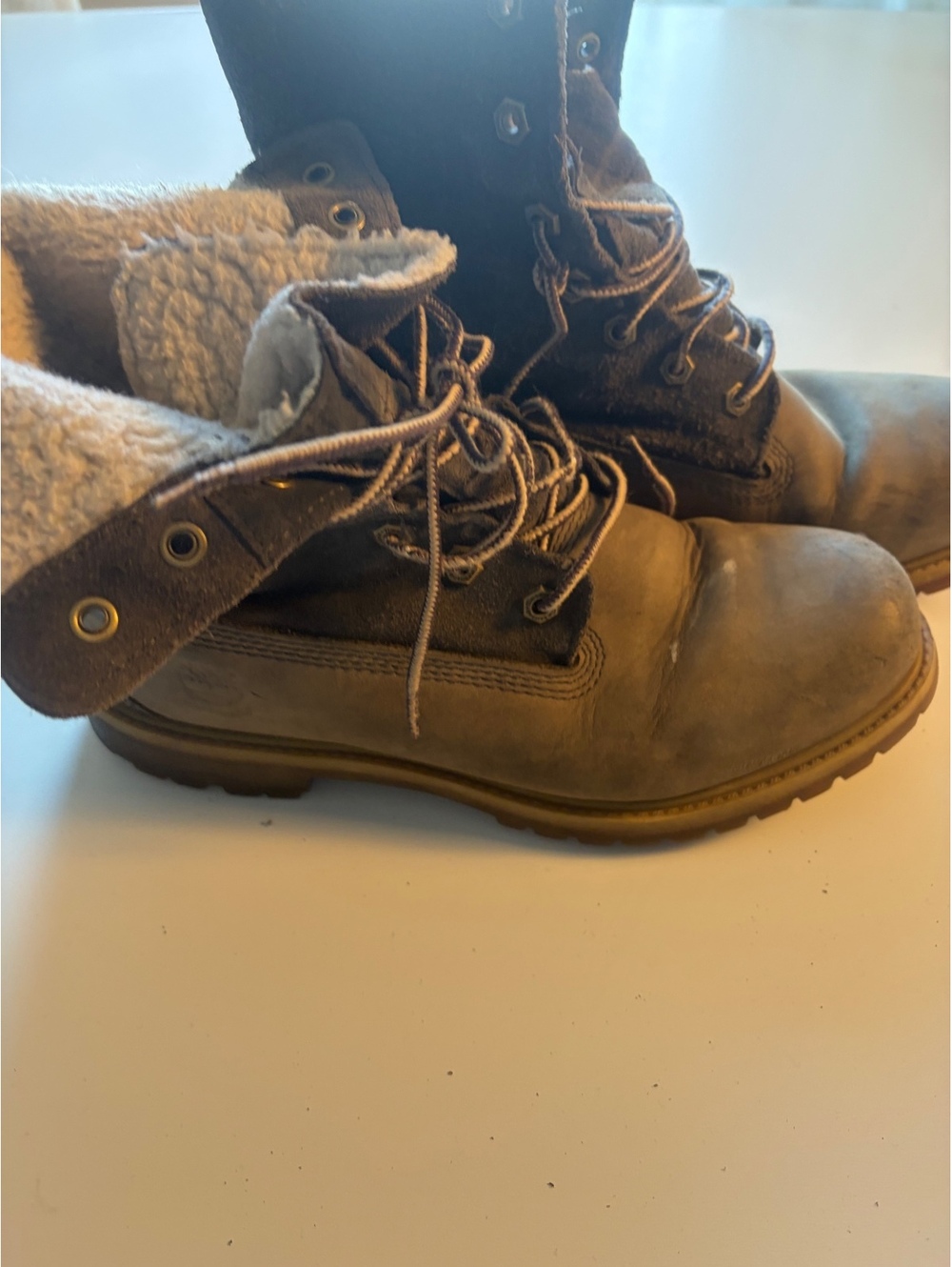 Timberland Waterproof Brown Leather Winter Boots Size 8